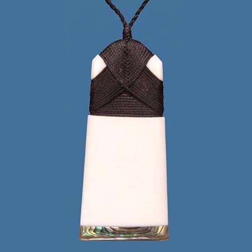 Bone Toki with Paua Pendant - Medium