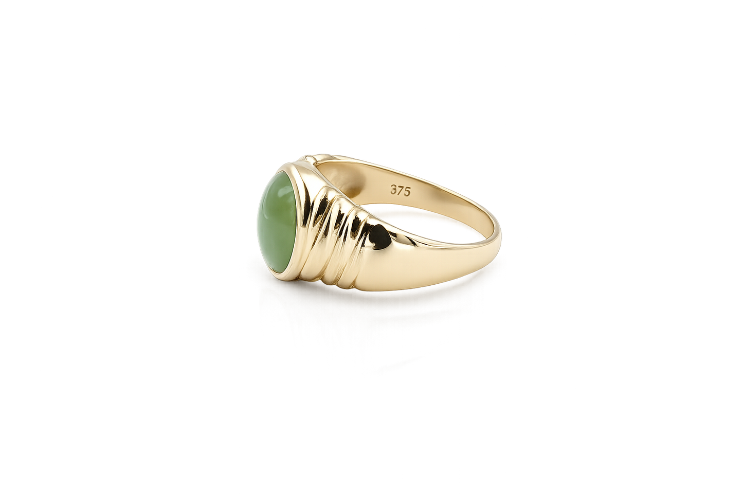 9ct Gold New Zealand Greenstone Ring REP155