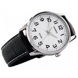 Casio Full Figure Analogue Leather Strap Watch