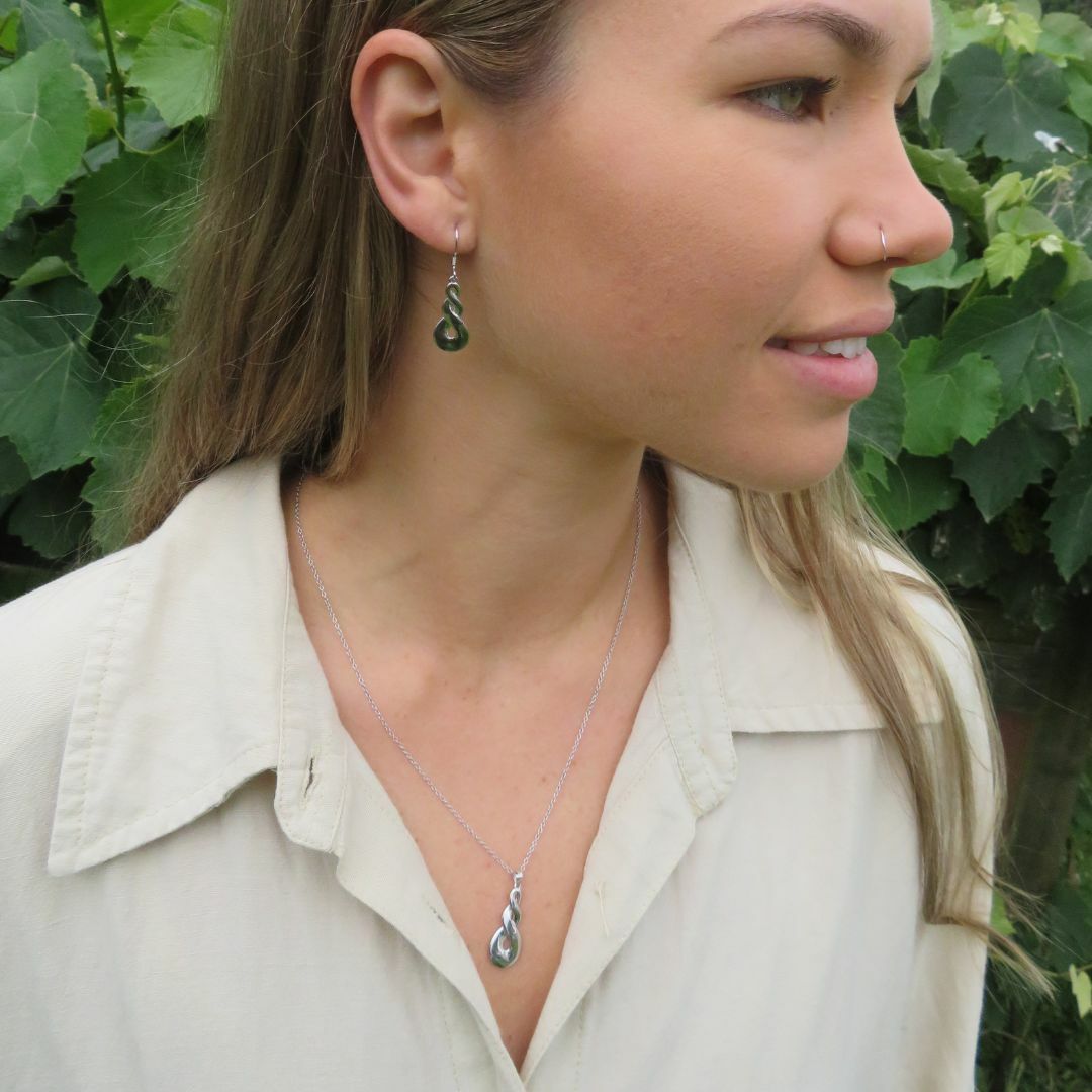 Stg Silver Double Twist Drop Earrings XP107