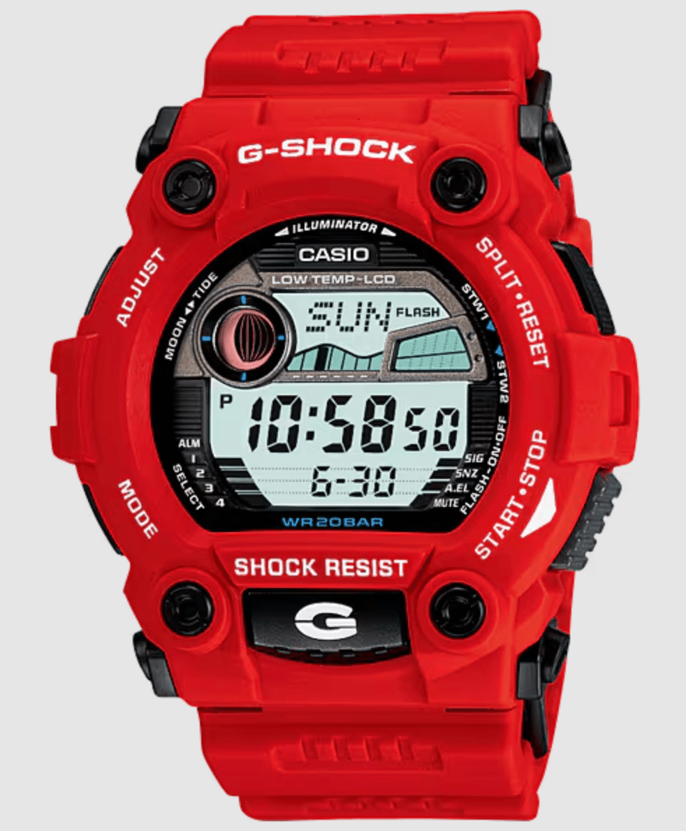 G shock Tide and Moon Graph Digital Red Watch - G-7900A-4