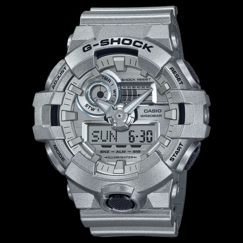 G-SHOCK retrofuturistic metallic silver GA700FF-8A