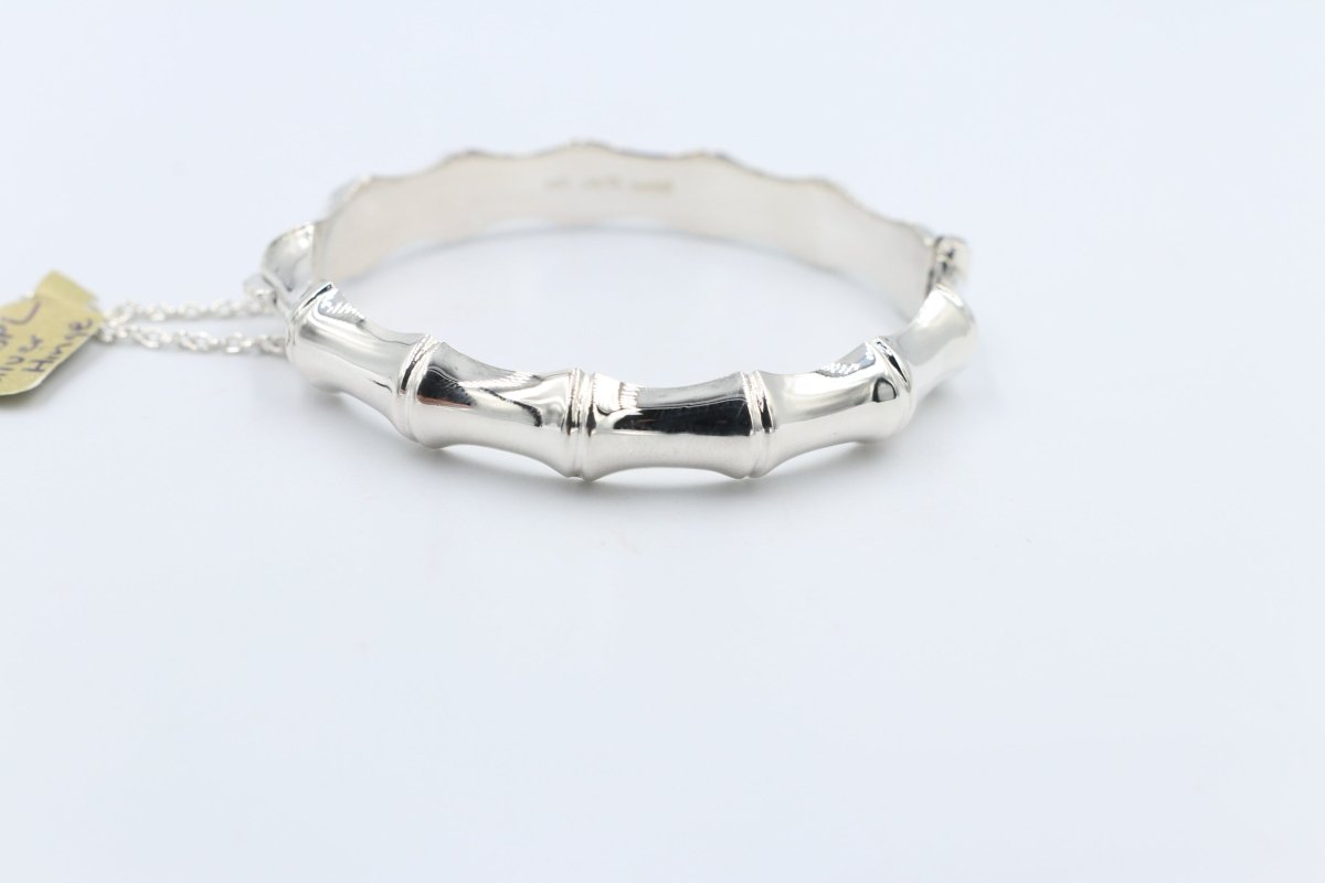Sterling Silver Bamboo Hinge Bangle