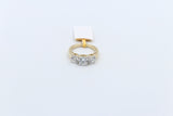 14ct Yellow Gold Lab Grown Diamond  3 stone 2 carat Ring