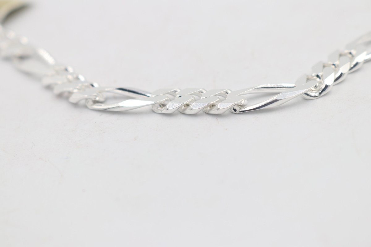 Sterling Silver 3:1 Figaro Bracelet IRA55