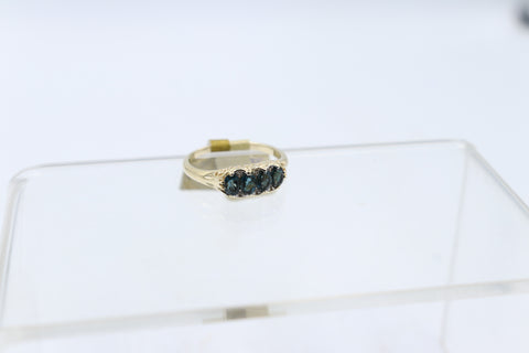 9ct Gold London Blue Topaz & Diamond ring SYR7987