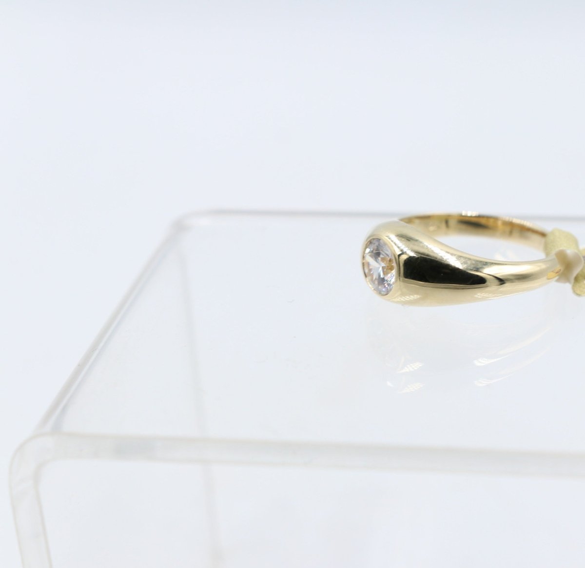 9ct Gold Dome Ring with CZ SYR2208