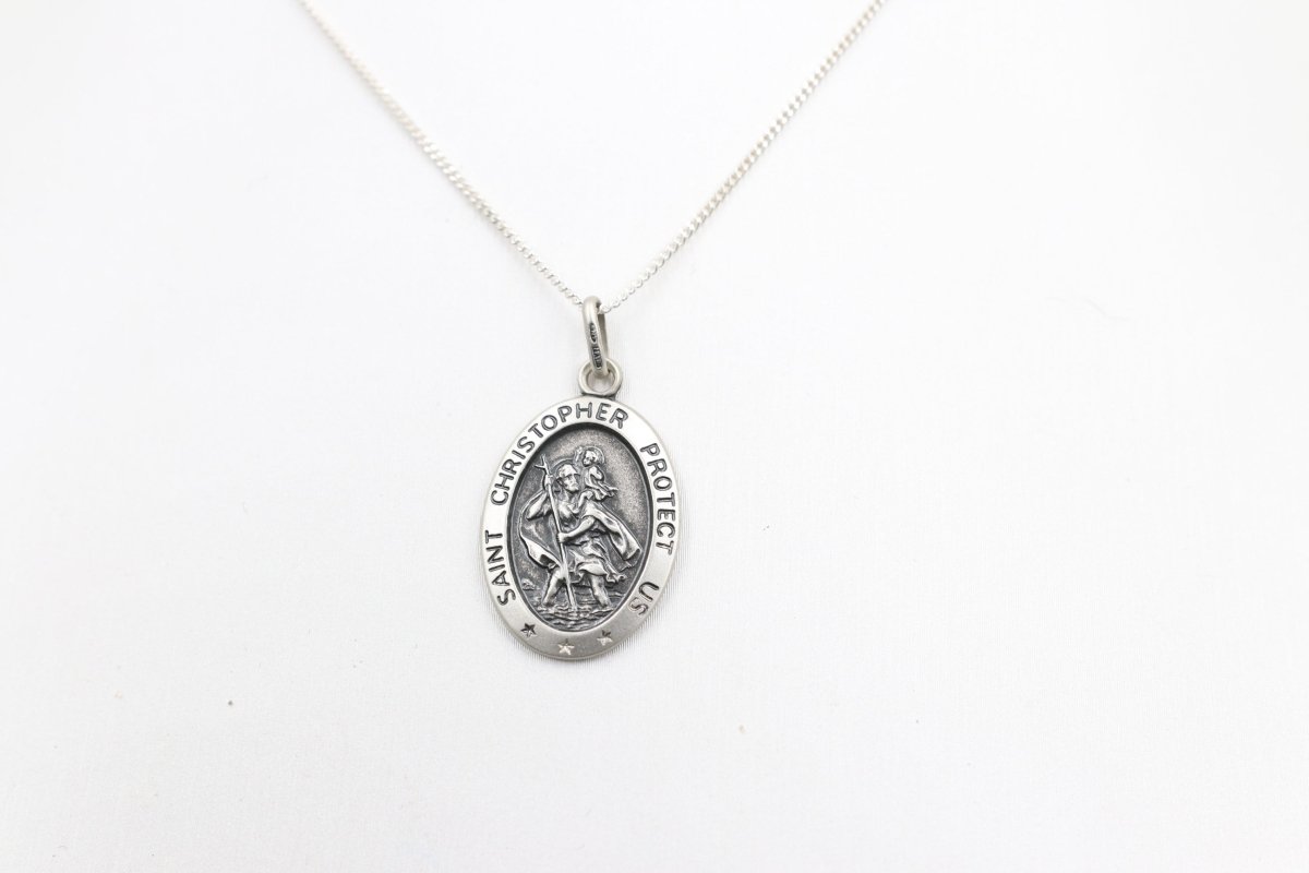 Solid Stg silver Saint Christopher Pendent UA20V