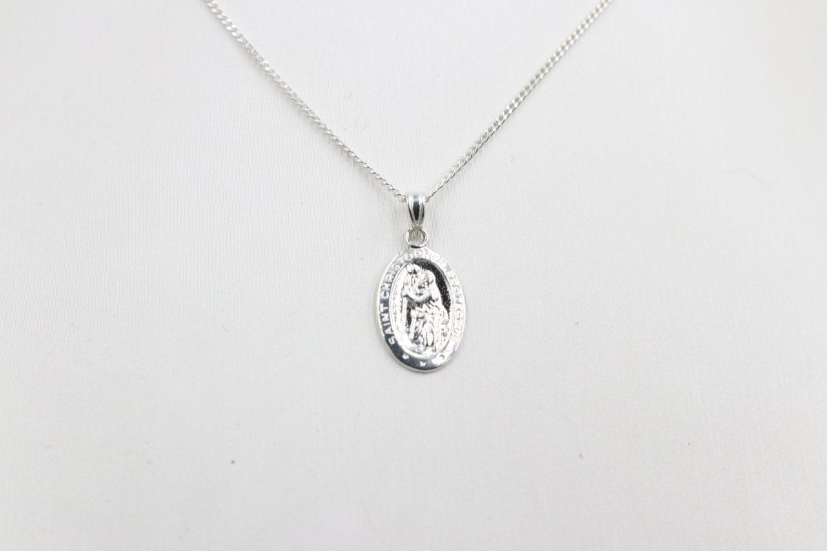 Solid Stg silver Saint Christopher Pendent AH217