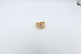 9ct Gold Solid Ring with Diamonds 11.32mm wide