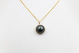 18ct Gold set Tahitian mabe pearl Pendent 10-11mm
