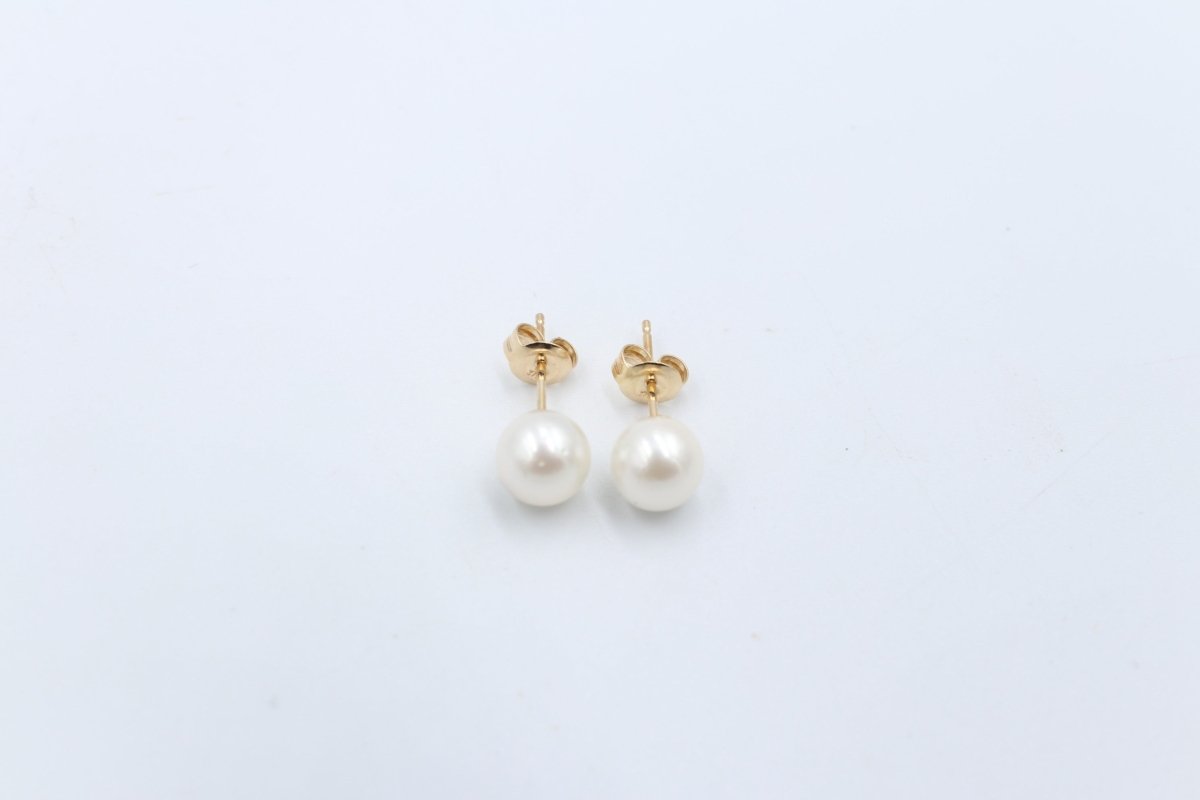 9ct Gold set South sea Pearl Studs 8-8.5mm