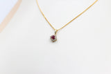10ct Gold Ruby And Diamond Pendent