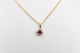 10ct Gold Ruby And Diamond Pendent