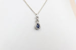 10K White Gold sapphire and Diamond Pendent