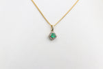 10ct Gold Emerald And Diamond Pendent
