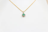 10ct Gold Emerald And Diamond Pendent