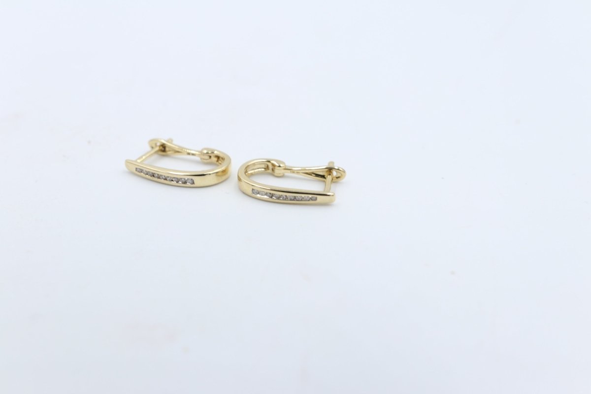 10K Gold Diamond Huggies TDW 0.10