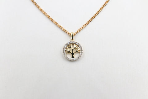 10ct Gold Tree of Life Pendent with Diamonds