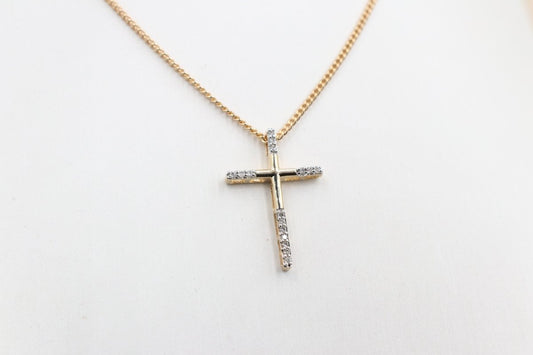 10ct Gold Cross with Diamonds
