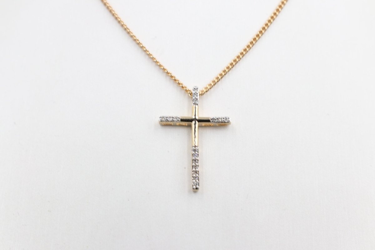 10ct Gold Cross with Diamonds