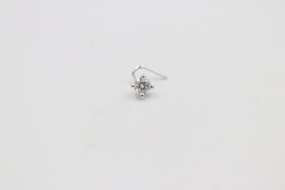 9ct White Gold Genuine Diamond Nose Stud 0.19ct
