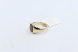 9ct Gold Mens Created Garnet Ring