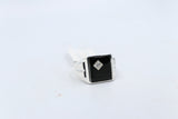 Stg Silver Mens Ring with Onyx