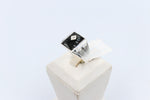 Stg Silver Mens Ring with Onyx