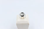 Stg Silver Mens Ring with Black Onyx  & silver Horsehead