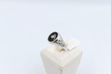 Stg Silver Mens Onyx ring with CZ