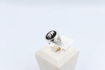 Stg Silver Mens Onyx ring with Stg silver Lion