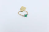 9ct Gold Emerald & Diamond Set ring
