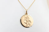 9ct Solid Saint Christopher Pendent 27mm