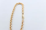 9ct Gold Italian Hollow Rope Bracelet 19cm