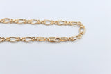 9ct Gold Solid Figaro type 2:1 Bracelet 19cm