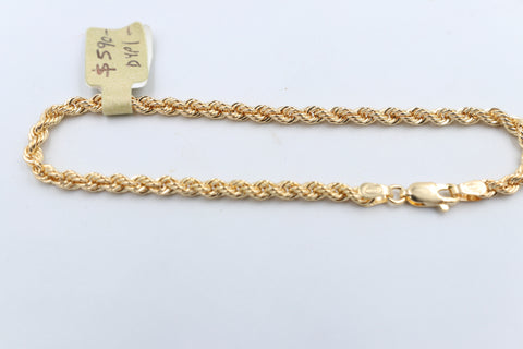 9ct Gold Italian Rope Bracelet