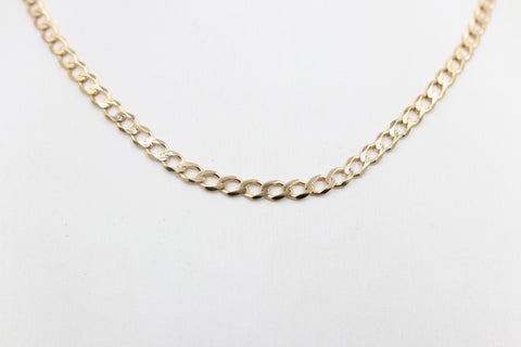 9ct Gold Open Curb Chain 55cm