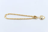 9ct Gold Rope Link Bracelet with Heart