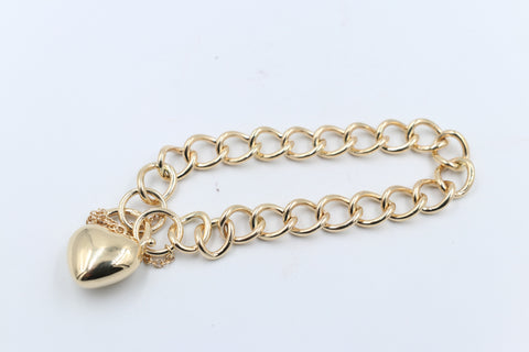 9ct Gold Handmade Solid Open curb Bracelet B9068SJ