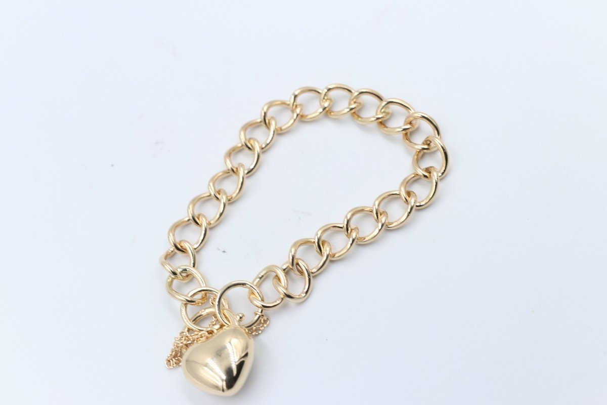 9ct Gold Handmade Solid Open curb Bracelet B9068SJ