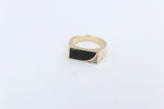 9ct Gold Solid Spectrum and Diamond set ring