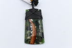 Greenstone  set Toki Pendent with Resin and wood