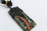 Greenstone  set Toki Pendent with Resin and wood