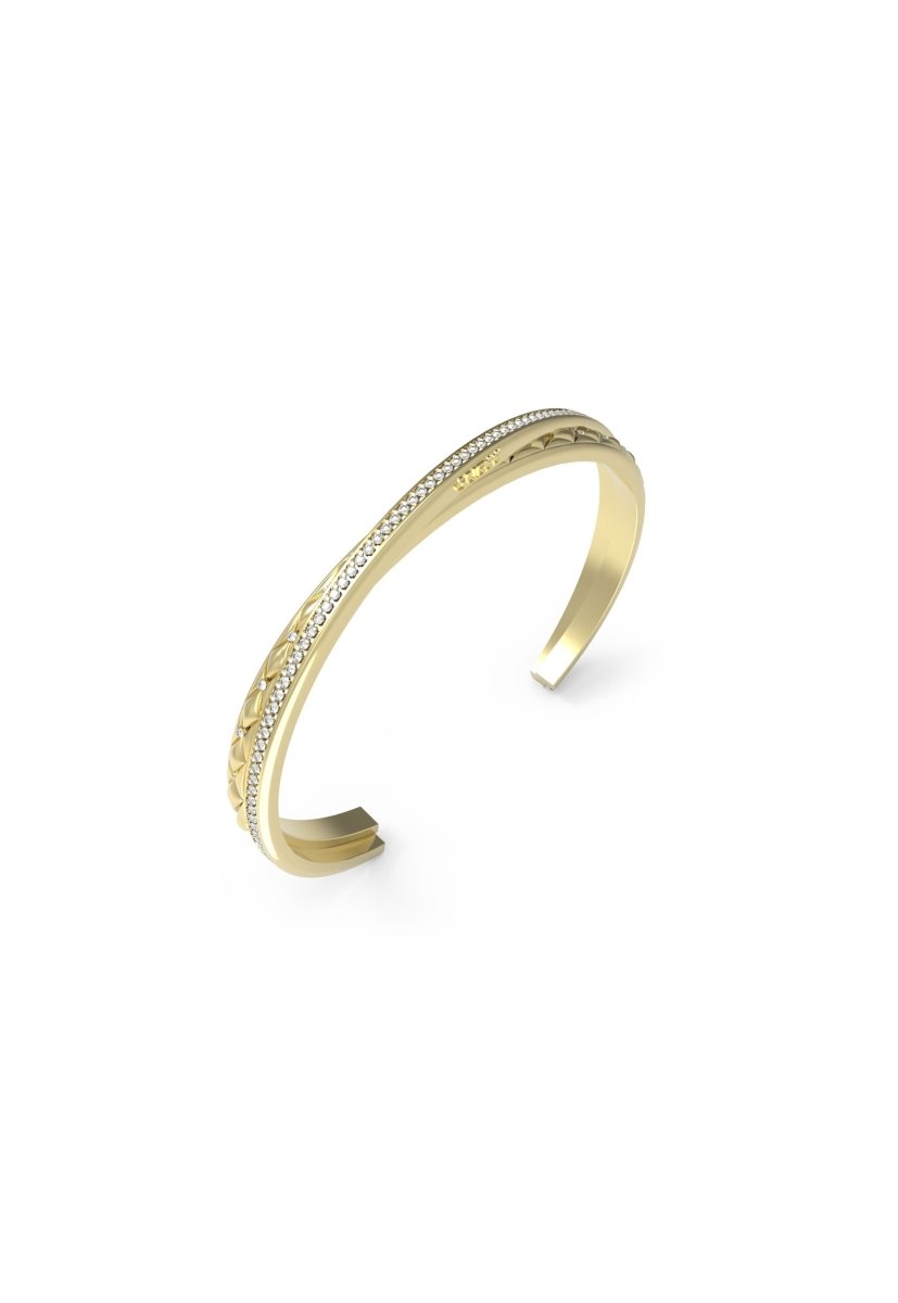 Guess gold Plated matelasse pave bangle JUBB04584JWYGL