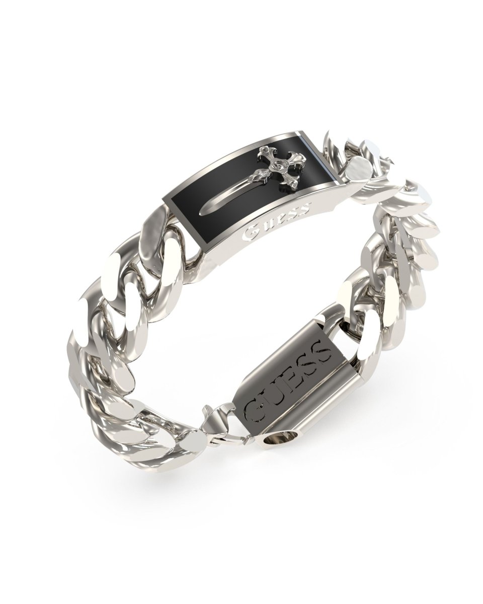 Guess Steel one Shield Tag Bracelet JUMB04022JWSTBKL