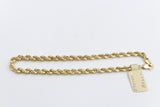 9ct Gold Italian Mens Rope Bracelet 22cm