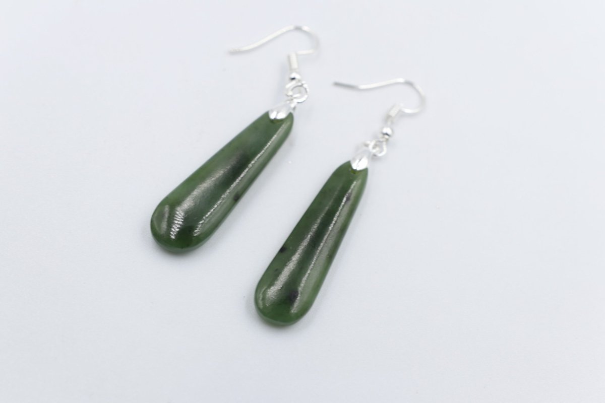 NZ Greenstone Drop Earrings