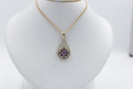 9ct Yellow Gold Amethyst & Diamond Pendent SYP3273A