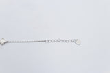 Stg Silver Fine Bracelet with small charm & drops & Pearl